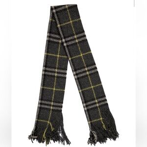 Burberry London Gray Cashmere Plaid Scarf